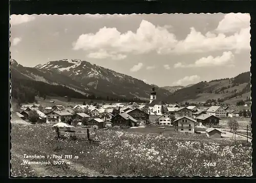 AK Tannheim / Tirol, Ortsansicht mit Wannenjoch