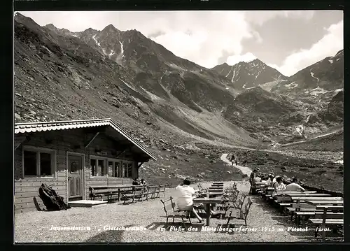 AK Mittelberg, Jausenstation Gletscherstube am Fusse des Mittelbergerferner