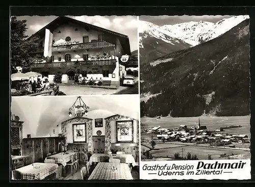 AK Uderns im Zillertal, Gasthof-Pension Pachmair, Innenansicht, Teilansicht