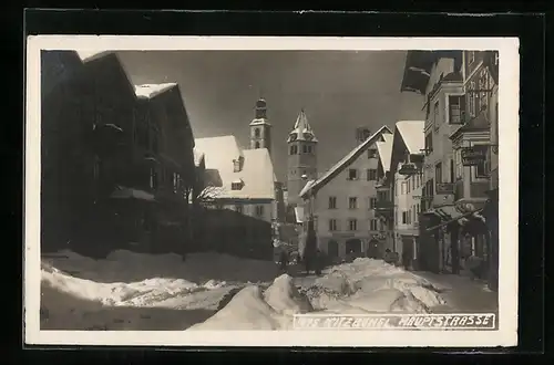 AK Kitzbühel, Hauptstrasse im Winter
