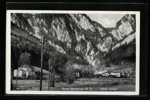 AK Reichenau, Blick zum Hotel Talhof