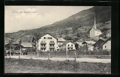 AK Oetz, Ortspartie mit Gasthof Kassl