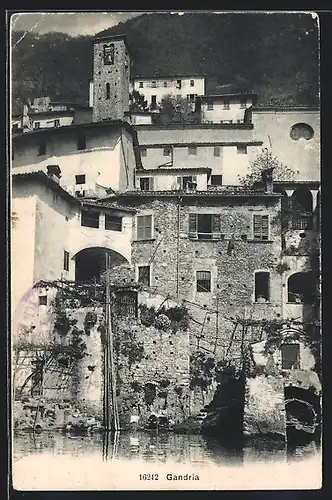 AK Gandria, Ortspartie am Ufer