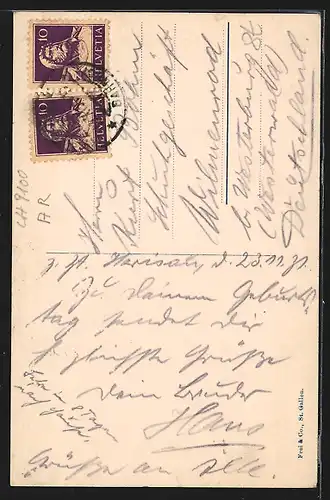 AK Herisau, Teilansicht mit Kirche