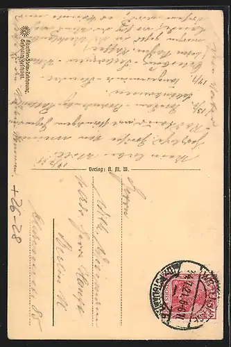 Steindruck-AK Wittenberge, Ansicht vom Rathaus