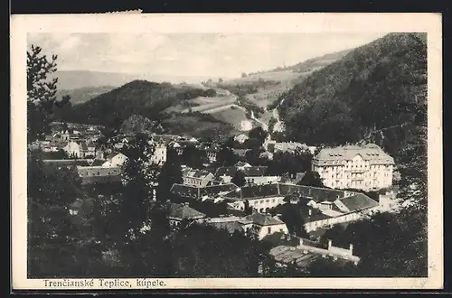 AK Trencianske Teplice, Panorama aus der Vogelschau