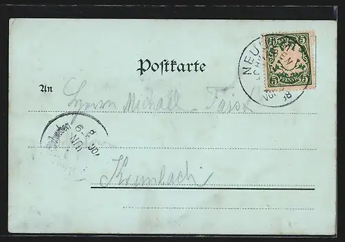 Mondschein-Lithographie Ulm, Münster, Ortsansicht von Süden gesehen