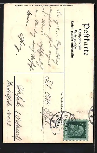 Lithographie Nürnberg, Nürnberger Trichter, Wappen