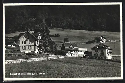 AK St. Niklausen, Partie mit Gasthaus Pension Alpenblick