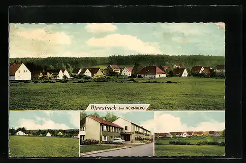 AK Feucht, Moosbach, Ortspartien, Reihenhaus mit parkendem Auto