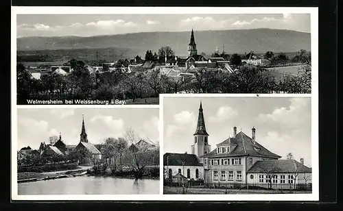 AK Weissenburg in Bayern, Welmersheim, Teilansichten mit Kirche