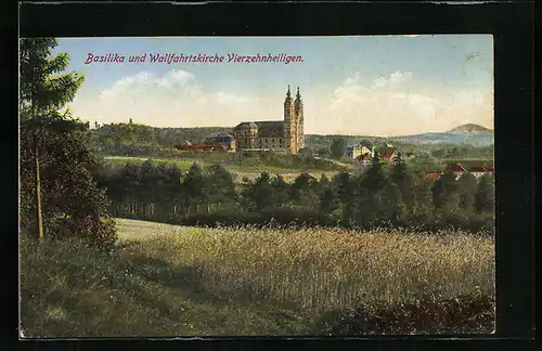 AK Vierzehnheiligen, Blick auf Basilika und Wallfahrtskirche