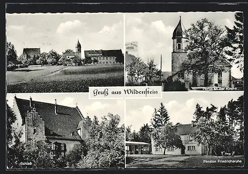 AK Wildenstein, Ortsansicht, Partie an der Kirche, Schloss, Pension Friedrichsruhe