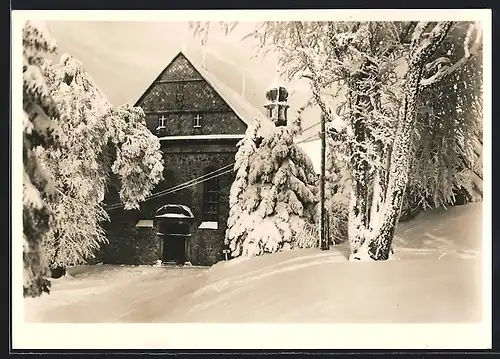 AK Kreuzberg, Klostergebäude im Schnee