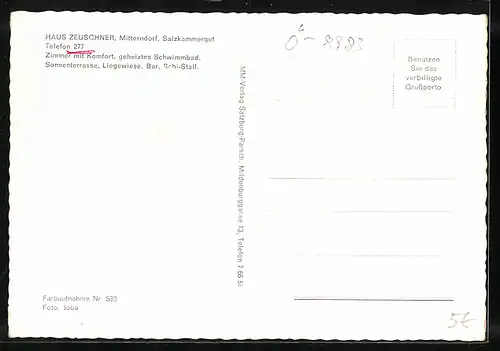 AK Bad Mitterndorf, Hotel-Pension Zeuschner