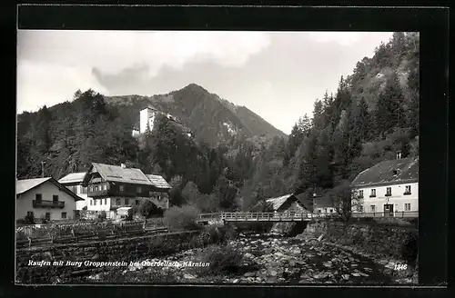 AK Obervellach, Raufen mit Burg Groppenstein