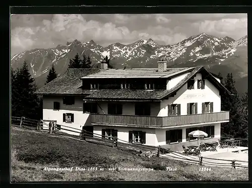 AK Kappl /Paznaun, Alpengasthof Dias mit Samnaungruppe