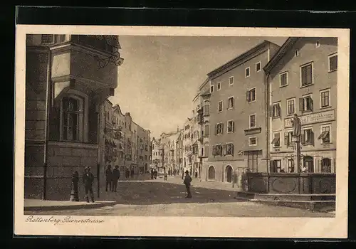 AK Rattenberg /Tirol, Bienerstrasse mit Brunnen