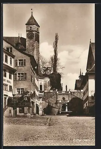 AK Rapperswil, Ortspartie mit Blick zur Kirche