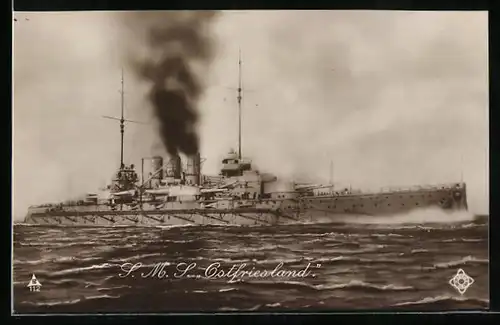 AK S.M.S. Ostfriesland auf hoher See