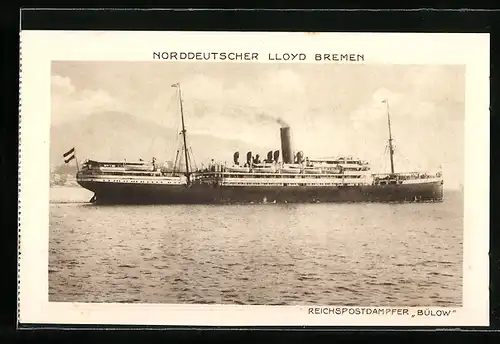 AK Norddeutscher Lloyd Bremen, Reichspostdampfer Bülow