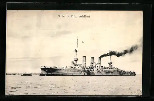 AK S. M. S. Prinz Adalbert auf dem Wasser