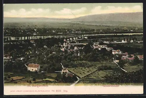 AK St. Margrethen, Panorama aus der Vogelschau