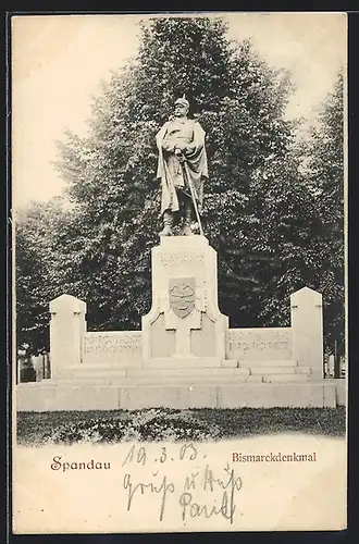 AK Spandau, Partie am Bismarckdenkmal