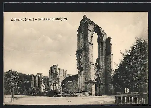 AK Walkenried (Harz), Ruine und Klosterkirche