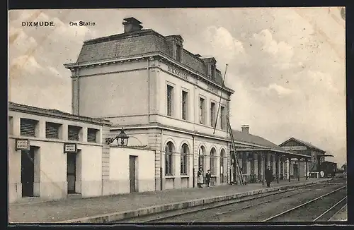 AK Dixmude, La Gare, Bahnhof von der Gleisseite