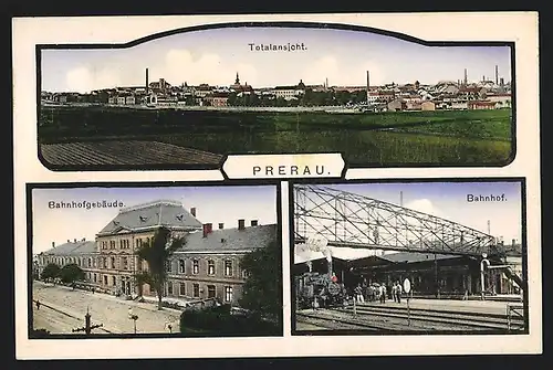 AK Prerov, Bahnhof /Nádrazi, Celkovy pohled