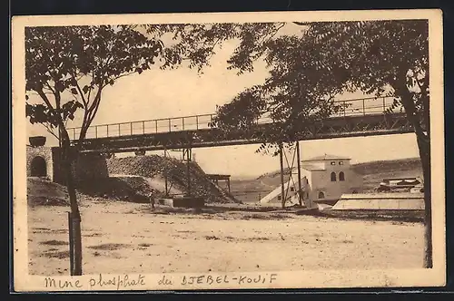 AK Djebel-Kouif, Mine de Djebel-Kouif, Cie des Phosphates de Constantine, Passerelle du traînage El Bey..., Bergbau
