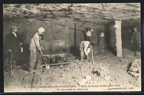AK Djebel-Kouif, Mine de Djebel-Kouif, Cie des Phosphates de Constantine, Un Chantier de Dépilage, Bergbau