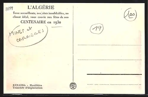 AK Kénadsa, Houillière Tranchèe d`Exploitation