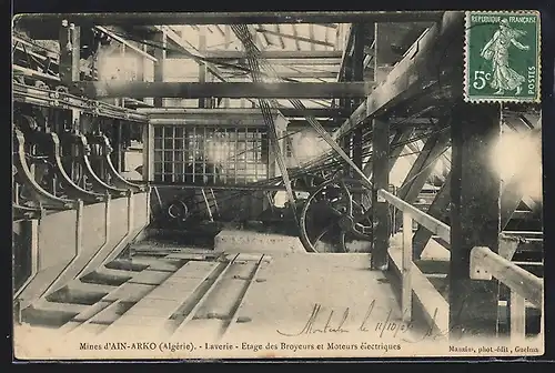 AK Ain-Arko, Mines d`Ain-Arko, Laverie, Etage des Broyeurs et Moteurs électriques, Bergbau