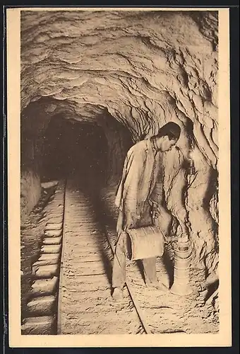 AK Djebel-Kouif, Mine du Djebel-Kouif, Cie des Phosphates de Constantine 1928, Un galerie de mine..., Bergbau