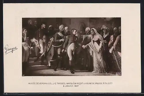 Künstler-AK Napoléon recoit la Reine de Prusse à Tilsitt, 6 Janvier 1807