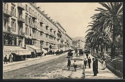 AK Nice, l'avenue Masséna, magasins