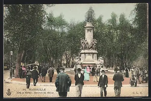 AK Marseilles, Allées de Meithan, Monument des Mobiles