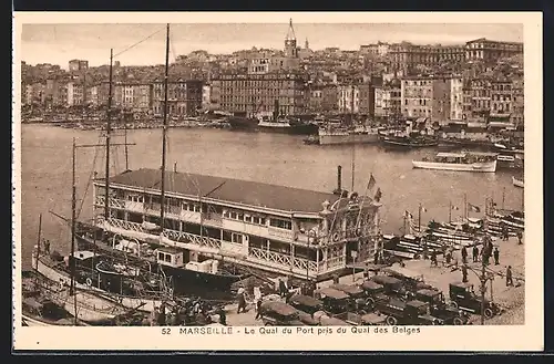 AK Marseille, Le Quai du Port pris du Quai des Belges