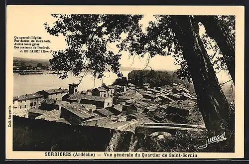 AK Serrières, Vue générale du Quartier de Saint-Sornin