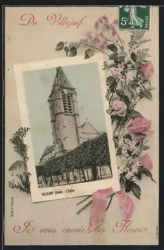 AK Villejuif, L`Eglise, Passepartout