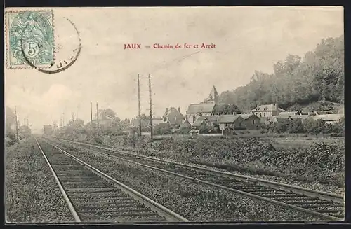 AK Jaux, Chemin de fer et Arrèt