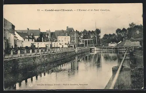 AK Condé-sur-l`Escaut, L`Escaut et le Pont Goeulzin