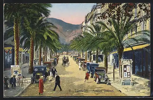 Künstler-AK Toulon, Avenue Colbert