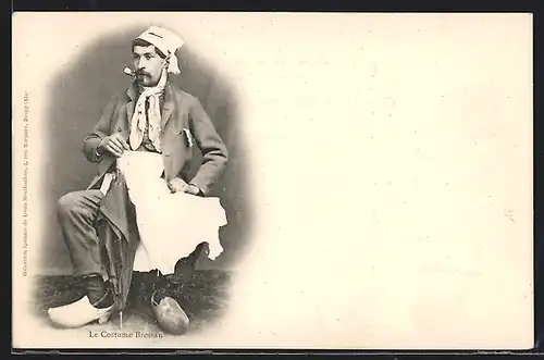 AK Auvergne, Le Costume Bressan, Mann in Tracht