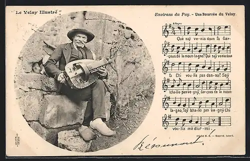 AK Auvergne, Le Valay Illustré, Une Bourrée