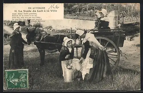 AK Auvergne, La Vente du Lait à la Ville