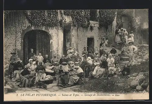 AK Auvergne, Scenes et Types, Groupe de Dentellieres