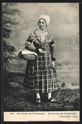 AK Costume de Fontanas, Environs de Clermont, Auvergne